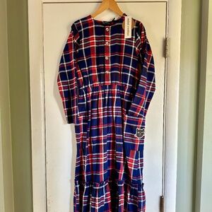 NWT Mini Rodini Flannel Dress 140/146 9-11 years